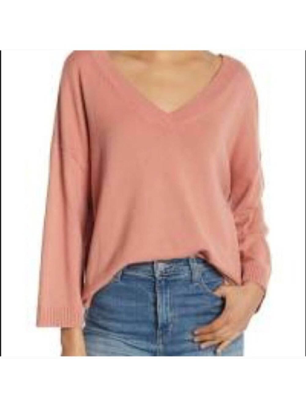 Madewell Sweater Oversized Slouchy Comfy Lightweight Light Rose Size S